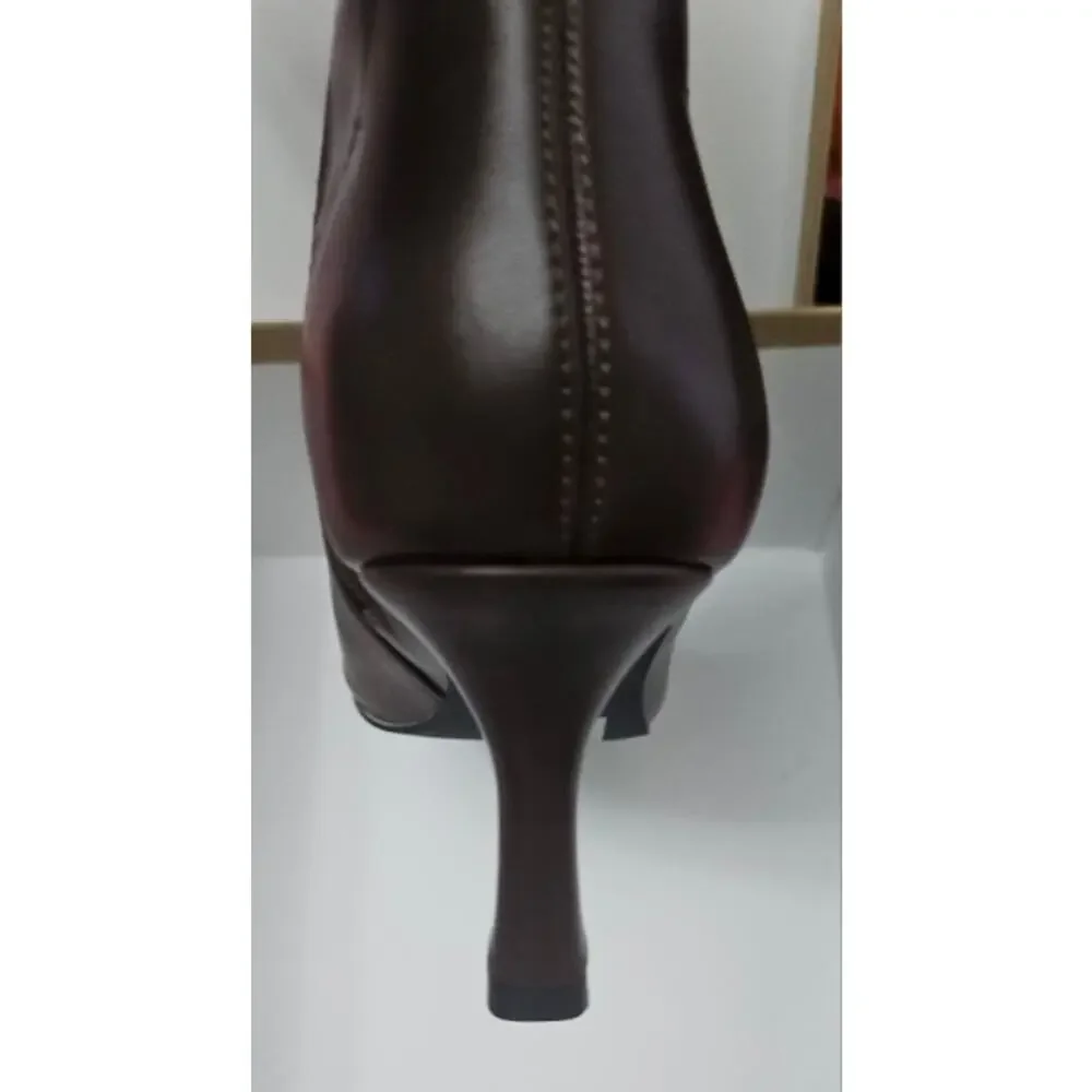 Fk. MSRP $70 NWB GENSHUO KNEE HIGH POINTED TOE KITTEN HEEL BOOTS ♡SIZE 8♡